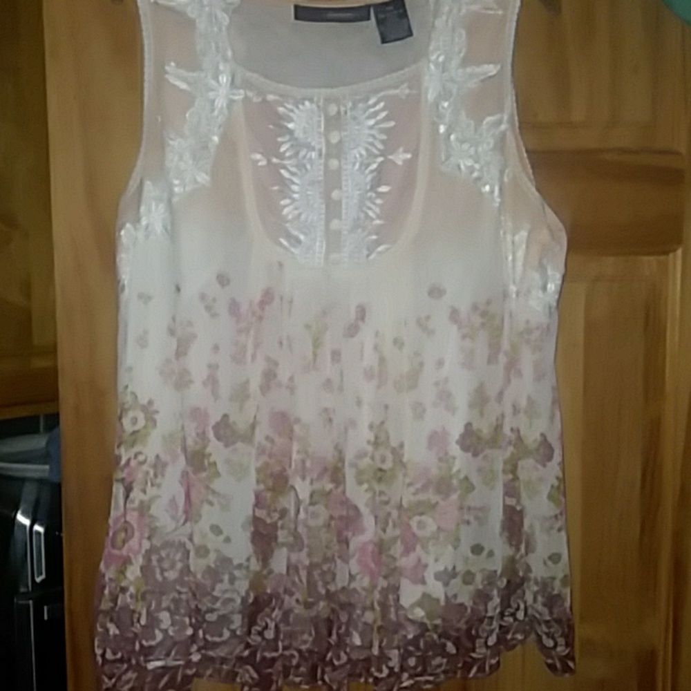 Sheer top cotton polyester top